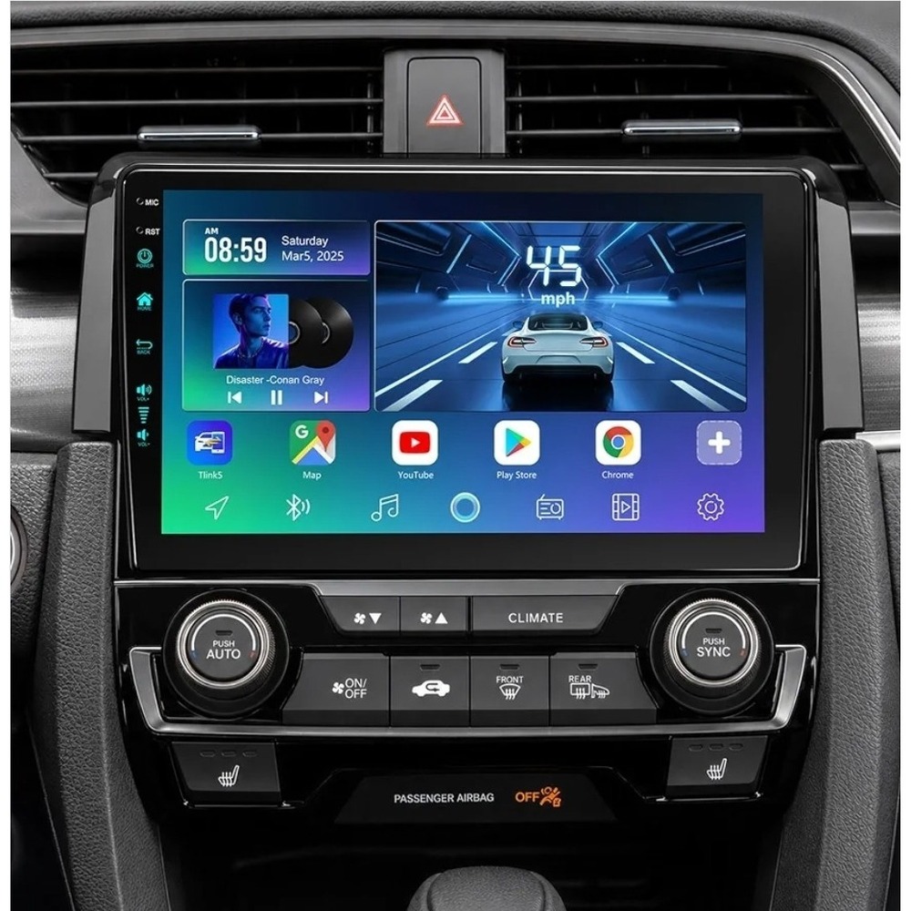 llboiti 9in Wireless CarPlay Android Auto Stereo for 2016-2021 Honda Civic